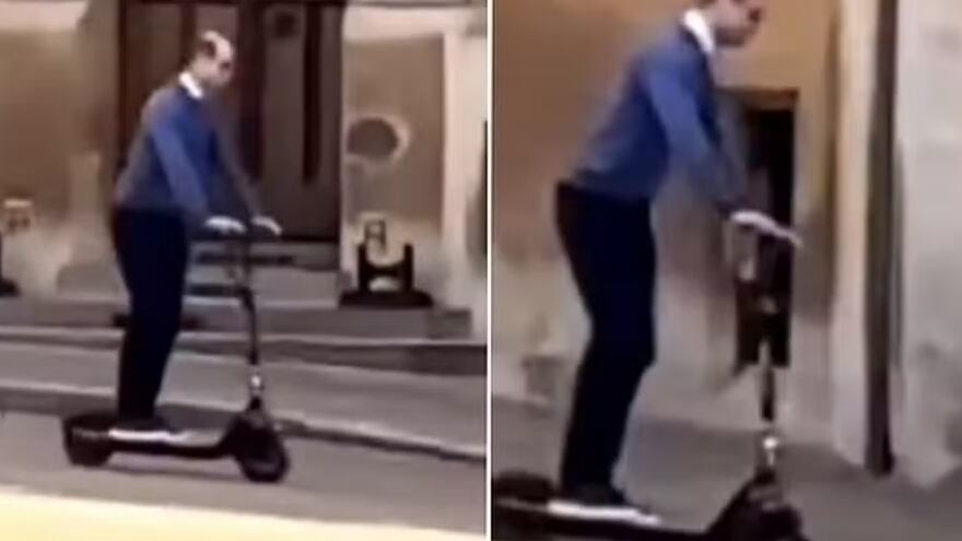 Príncipe Wiliam de patinete elétrico - Foto: Reprodução/ TikTok