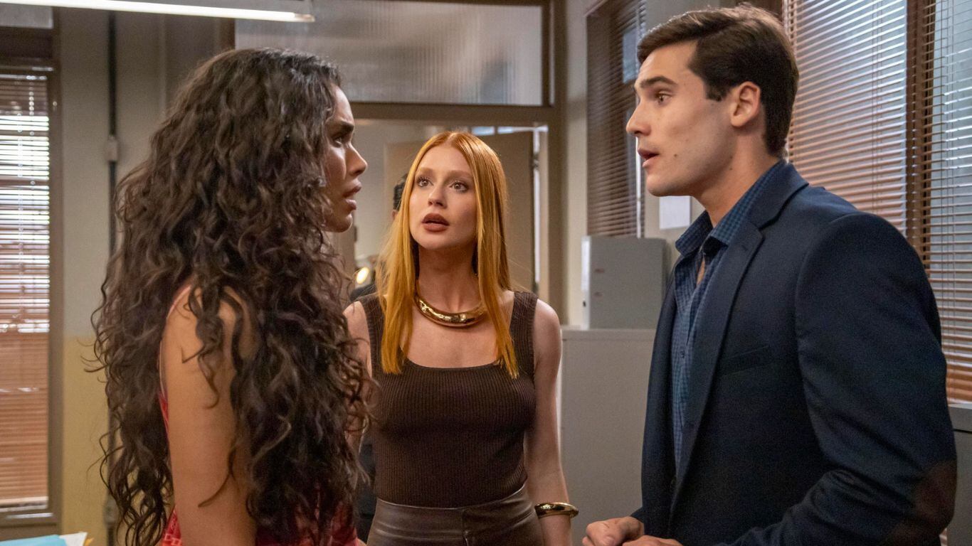 Fuzuê: Luna (Giovana Cordeiro), Miguel (Nicolas Prattes) e Preciosa (Marina Ruy Barbosa) seguem como protagonistas