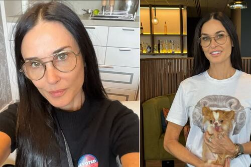 De preto total e gola alta, Demi Moore comemorou seu aniversário e parecia uma rainha
