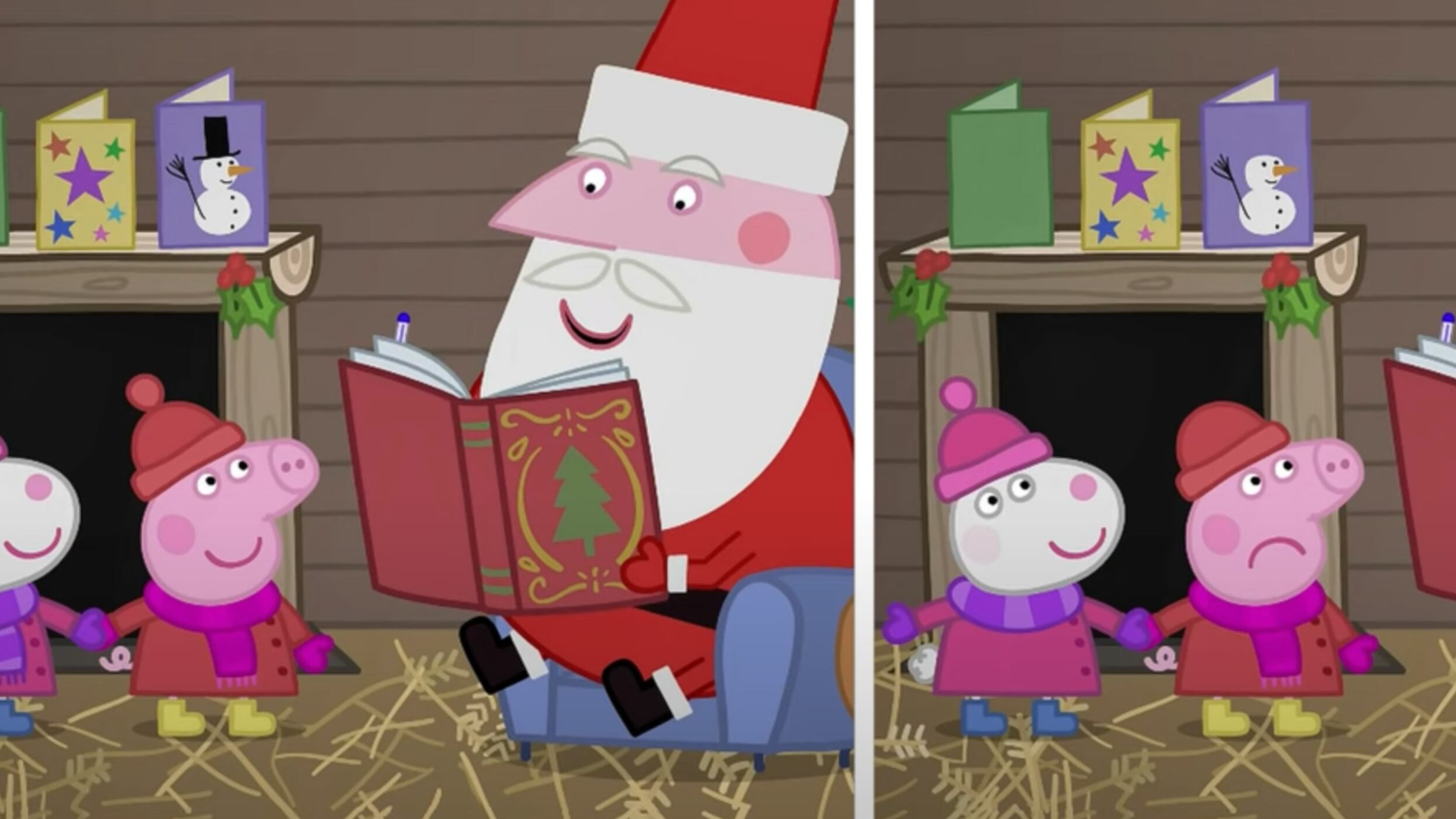 Duas imagens são colocadas de forma paralela, uma ‘verdadeira’ e a outra ‘falsa’.