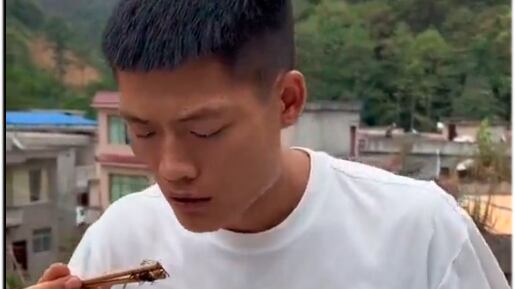 Influenciador chinês tenta comer vespa viva