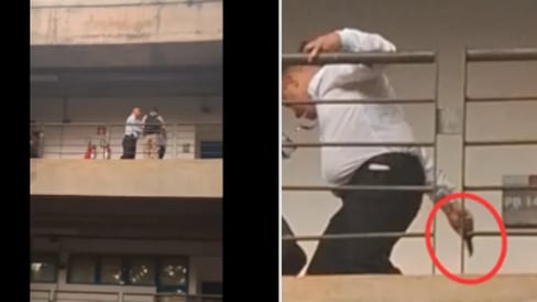 Ele foi contido por seguranças e ninguém ficou ferido