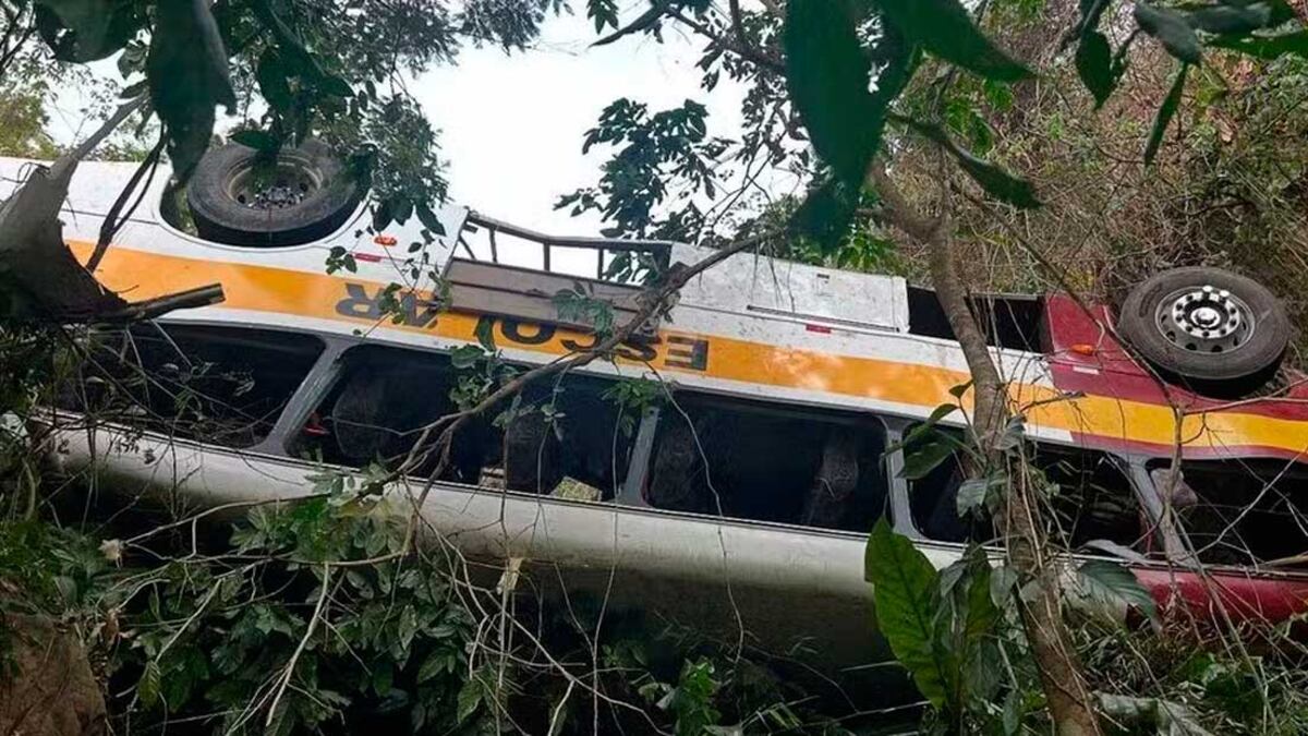 ônibus despencou de ribanceira na Serra da Barriga