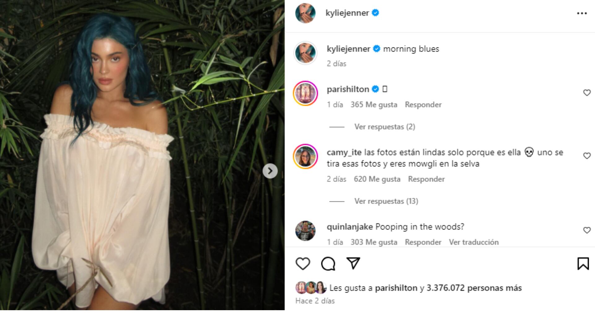 Kylie Jenner pintó de verde azulado su cabelló e impactó.