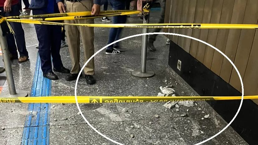 Ela foi socorrida e plataforma isolada par vistoria