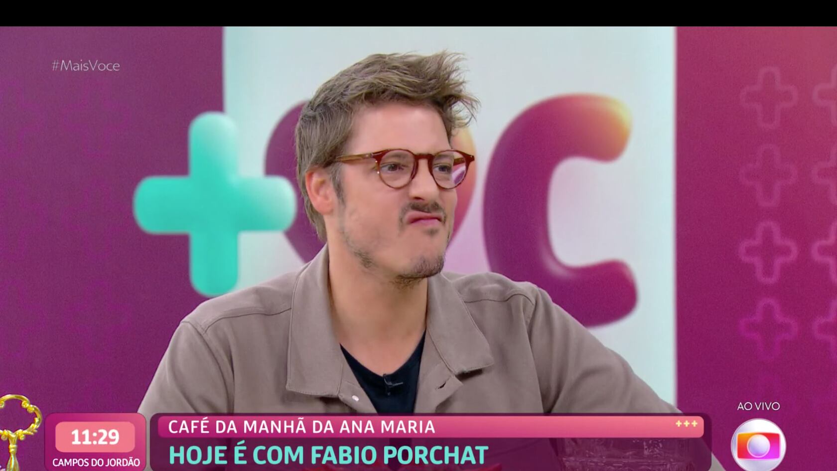 Fabio Porchat em participação no "Mais Você"