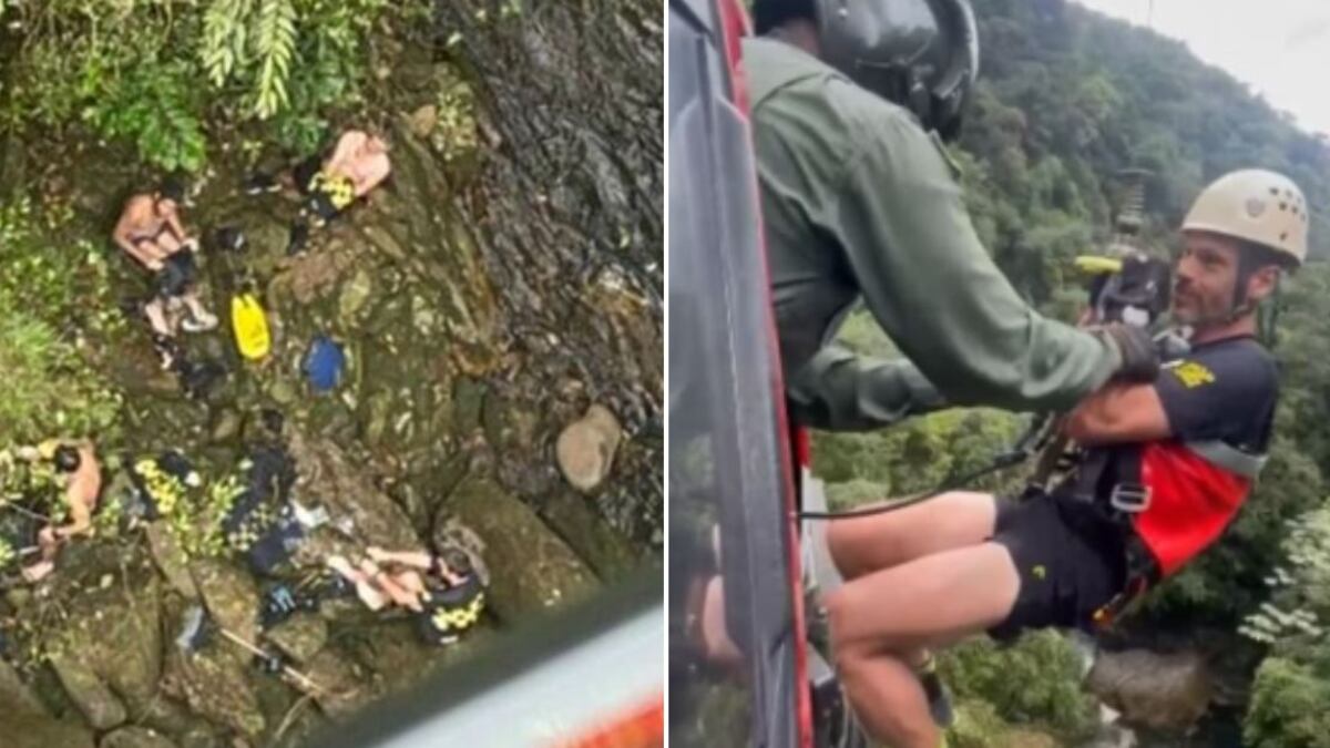 Todos foram resgatados ilesos, segundo os bombeiros