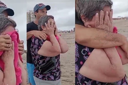 Levou sua mãe de 72 anos para conhecer o mar e sua reação se tornou viral