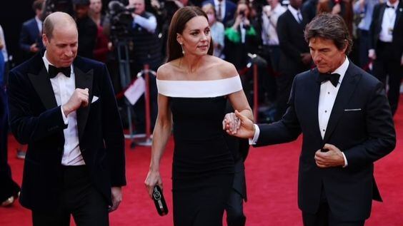Príncipe William, Kate Middleton e Tom Cruise na estreia de 'Top Gun: Maverick'