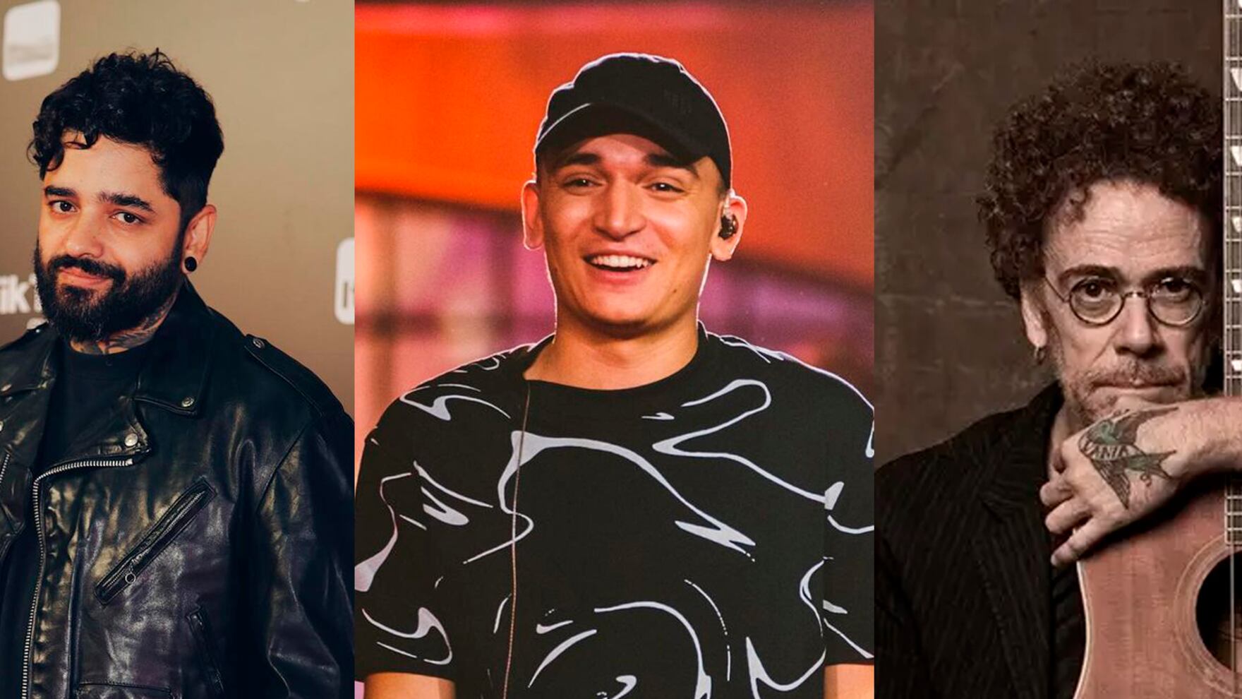 Lucas Silveira (vocalista do Fresno), João Gomes e Nando Reis