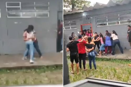 VÍDEO: Alunas brigam dentro de escola estadual e são incentivadas por testemunhas, no litoral de SP