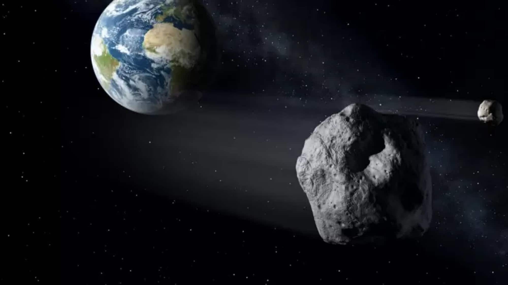 La Tierra y un asteroide