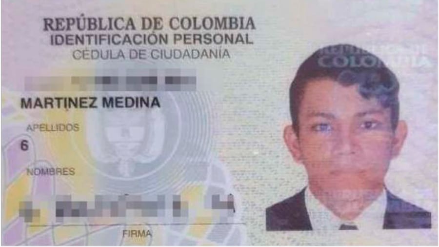 Identidade do jovem colombiano