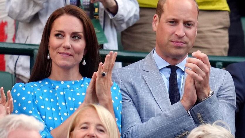 Kate Middleton e o príncipe William em Wimbledon.