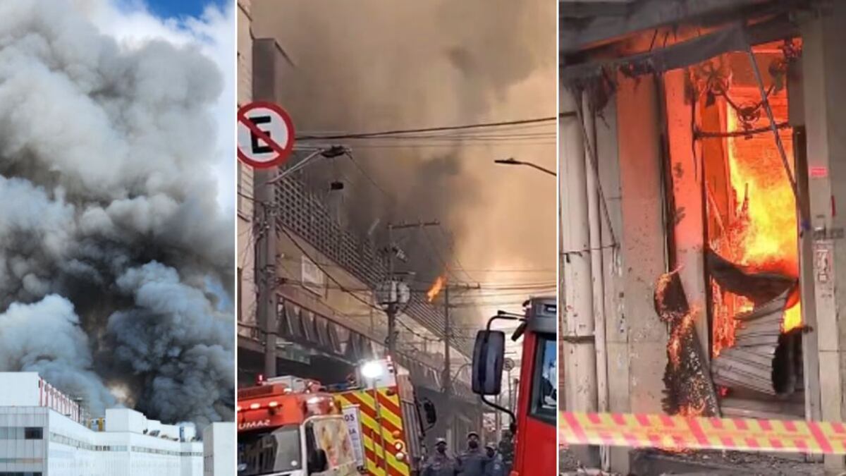 Bombeiros ainda trabalham para combater o fogo