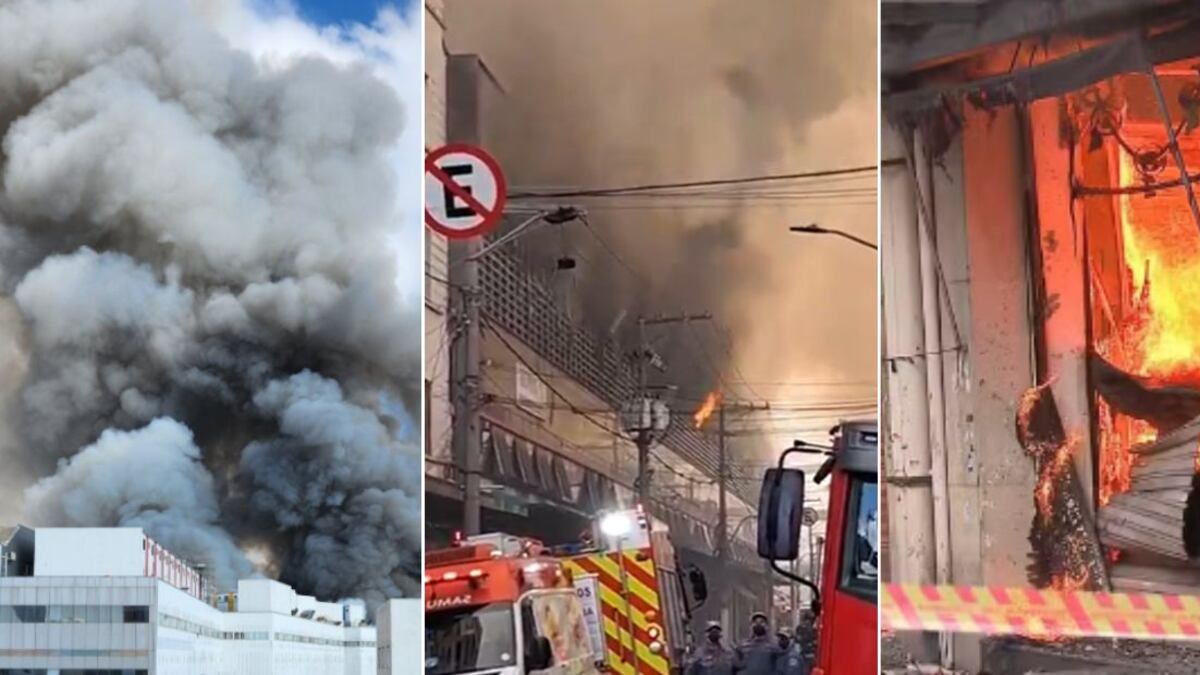 Bombeiros ainda trabalham para combater o fogo