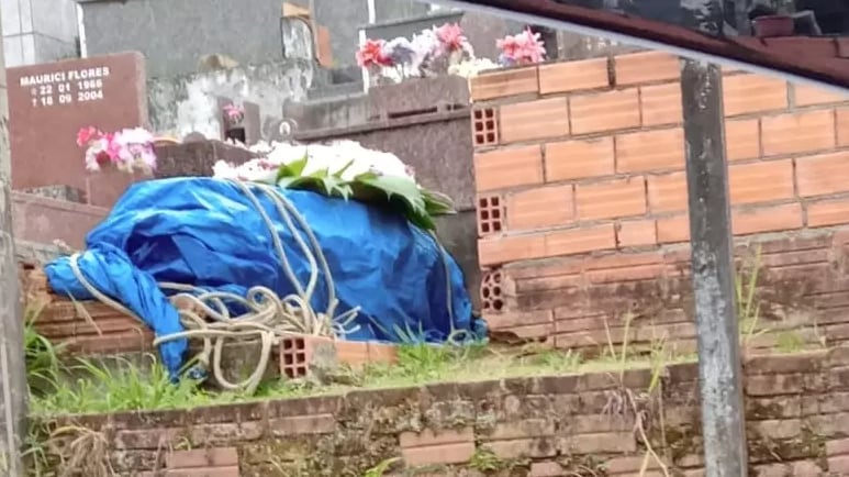 A verdade sobre caixão encontrado fora de cemitério e que espantou moradores de SC