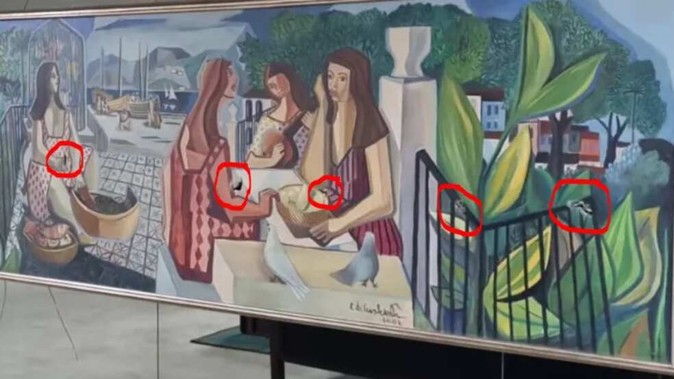 Golpistas fazem rasgos na tela 'As Mulatas', de Di Cavalcanti