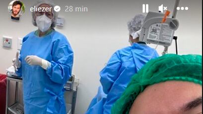 Elieser compartilhou fotos da sala do parto