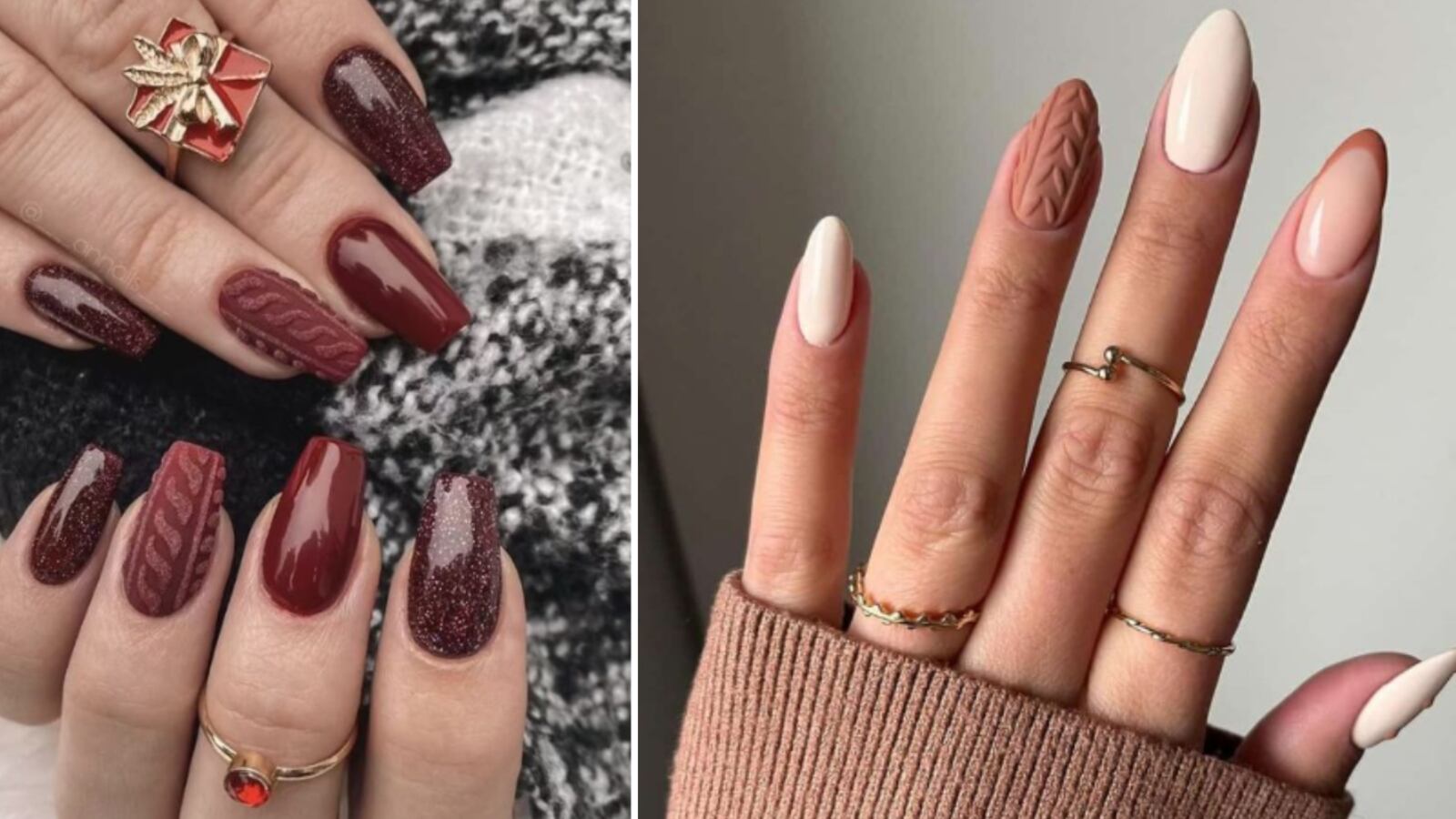 Uñas efecto suéter |