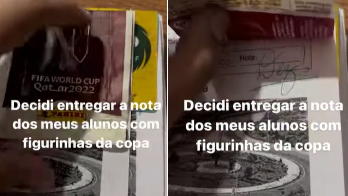 Professora premia alunos com figurinhas de Copa em SP