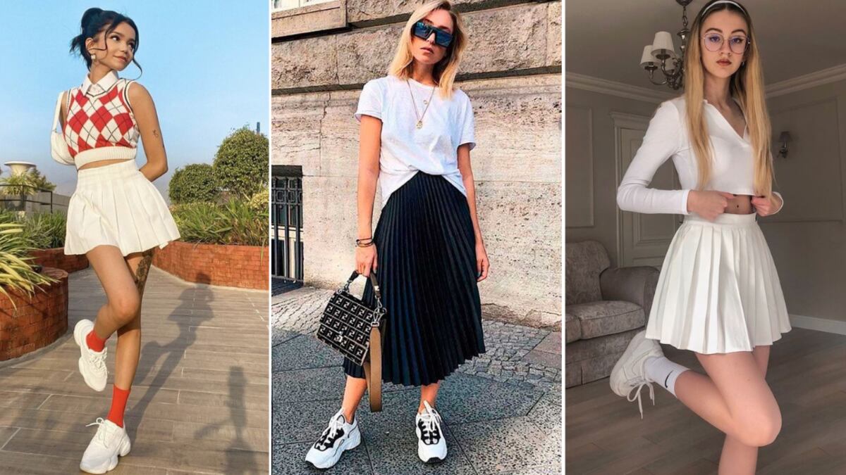 La temporada de primavera-verano augura el éxito de las faldas tableadas con tenis. Aquí te decimos cómo usarlos con éxito