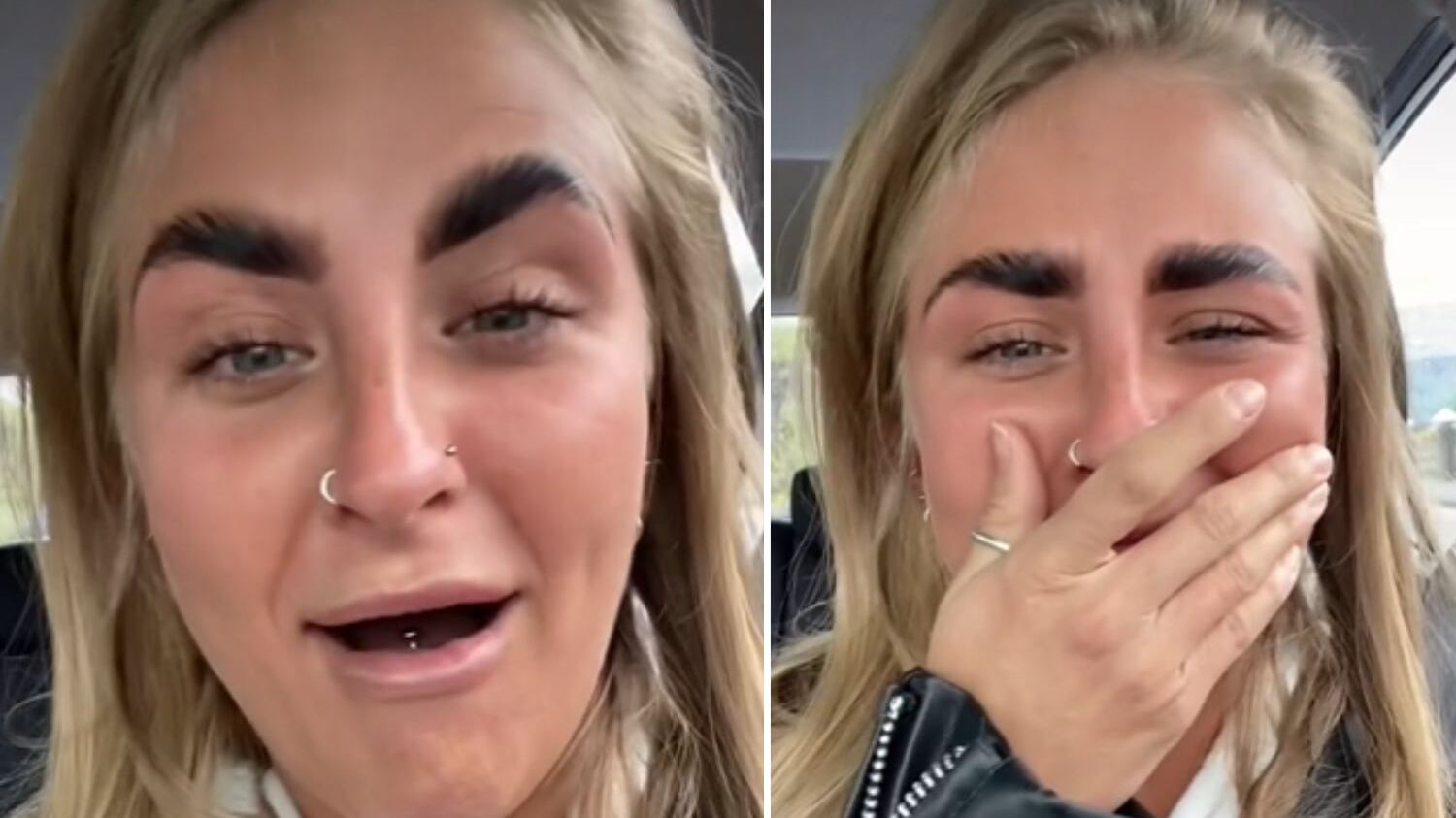 Ela não gostou do resultado e caiu na gargalhada