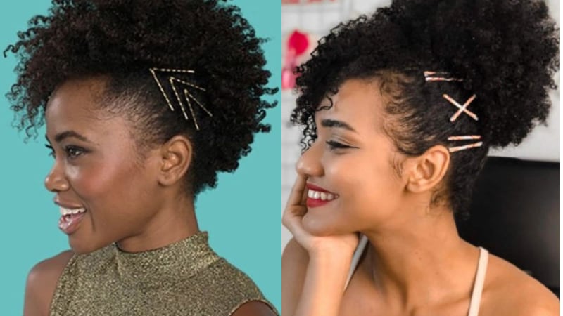 Penteados: 7 opções para cabelos cacheados usando apenas grampos e que te deixarão mais estilosa