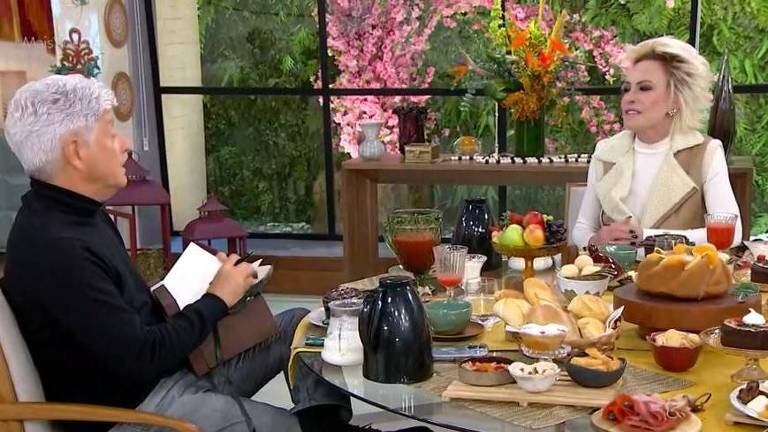 Caco Barcellos e Ana Maria Braga em edição do "Mais Você"