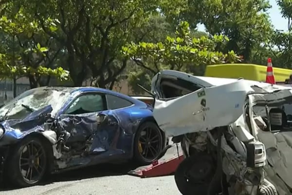 Após coma e duas cirurgias, amigo de dono de Porsche que bateu em Sandero recebe alta